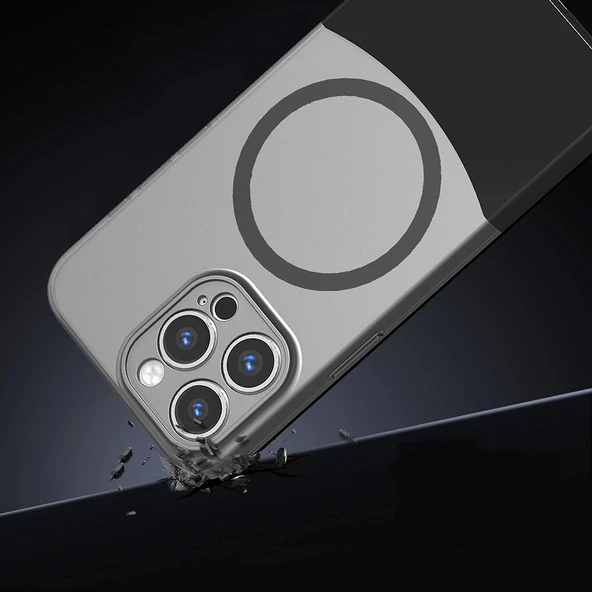 Apple iPhone 15 Pro Kılıf M-Safe Şarj Özellikli Mıknatıslı Zore Duble Kapak - 4