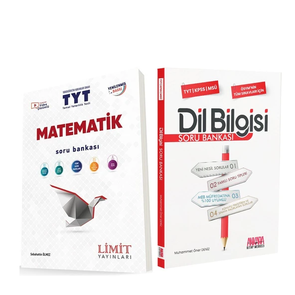 Limit Yayınları TYT Matematik ve AKM Dil Bilgisi Soru Bankası Seti 2 Kitap
