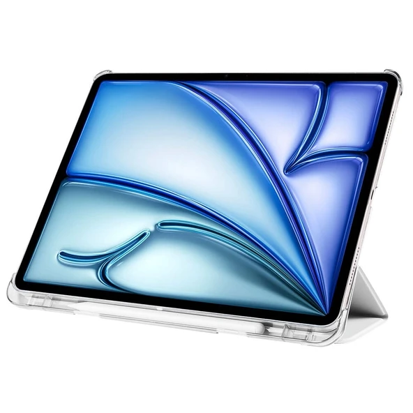 Apple iPad Air 11 2025 M3 Zore Smart Cover Kalem Bölmeli Standlı 1-1 Kılıf - 7