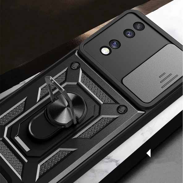 Honor 70 Kılıf Magnetik Standlı Kamera Korumalı Zore Sürgülü Vega Kapak - 8