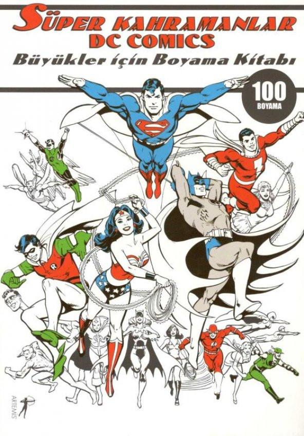 Süper Kahramanlar Büyükler İçin Boyama Kitabı - 1