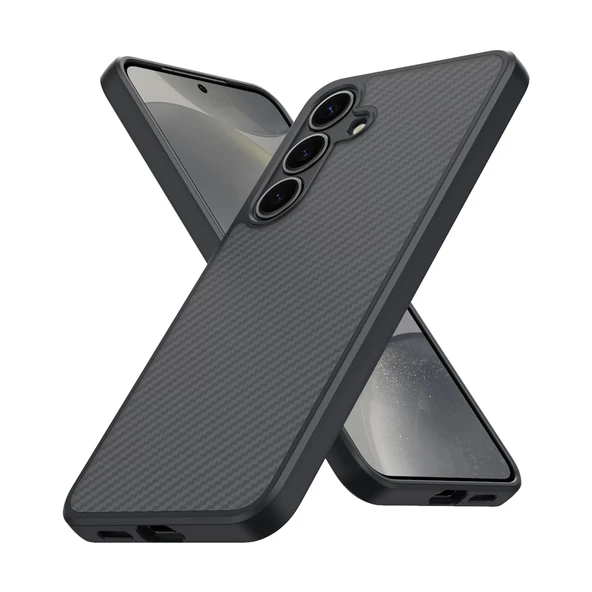 Galaxy S25 Plus Kılıf M-safe Şarj Özellikli Karbon Fiber Tasarımlı Zore Elnino Kapak - 4