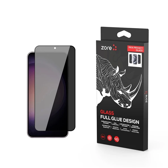 Galaxy S23 Zore Rika Premium Privacy Temperli Cam Ekran Koruyucu