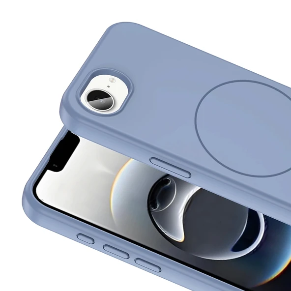Apple iPhone 16E Kılıf M-safe Şarj Özellikli Sıvı Teknolojili Silinebilir Sert Zore Kivi Kapak - 3