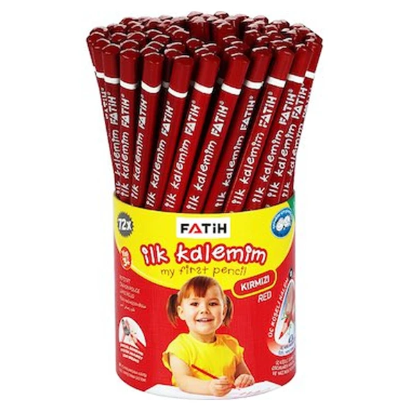 Fatih Kurşun Kalem Jumbo Üçgen Başlangıç Kalemi Kırmızı (12 adet)
