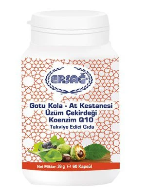 ERSAĞ GOTU KOLA, AT KESTANESİ, ÜZÜM ÇEKİRDEĞİ, KOENZİM Q10