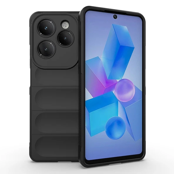 İnfinix Hot 40 Kılıf Esnek TPU Oyuklu Arka Yüzey Tasarımlı Zore Etnik Silikon Kapak