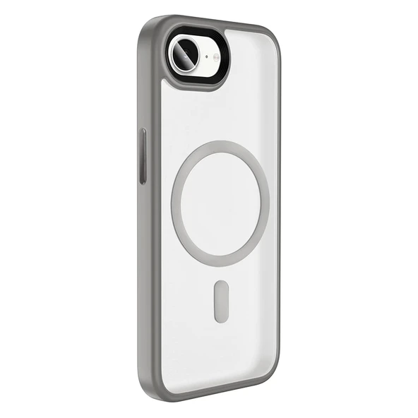 Apple iPhone 16E Kılıf Mat Arka Yüzey Wireless Şarj Özellikli Zore Flet M-safe Kapak - 2