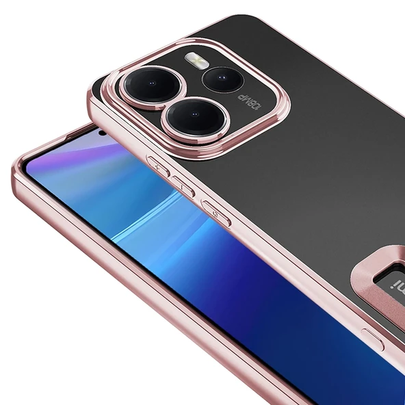 Xiaomi Redmi Note 14 4G Kılıf Kamera Korumalı Logo Gösteren Zore Omega Kapak - 5