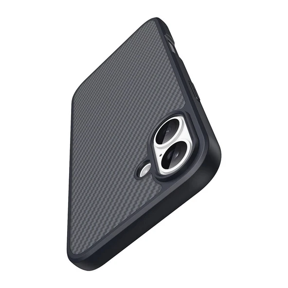Apple iPhone 16 Plus Kılıf M-safe Şarj Özellikli Karbon Fiber Tasarımlı Zore Elnino Kapak - Resim 5