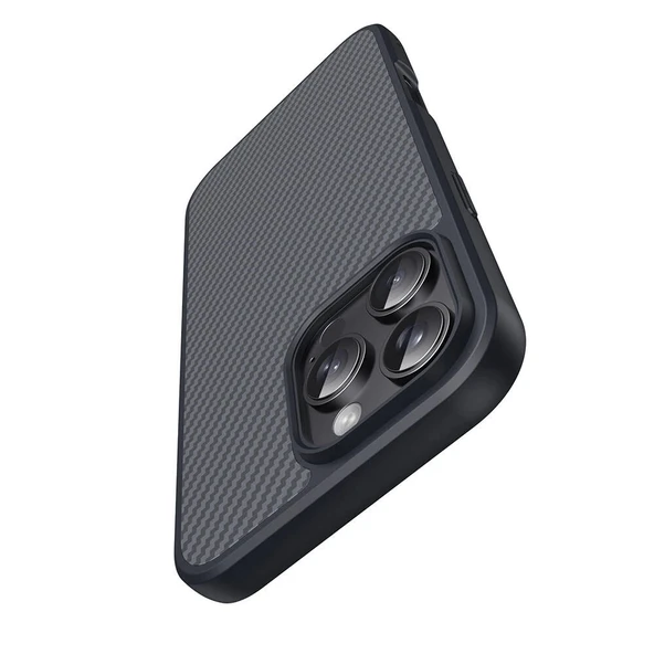 Apple iPhone 16 Pro Max Kılıf M-safe Şarj Özellikli Karbon Fiber Tasarımlı Zore Elnino Kapak - Resim 8