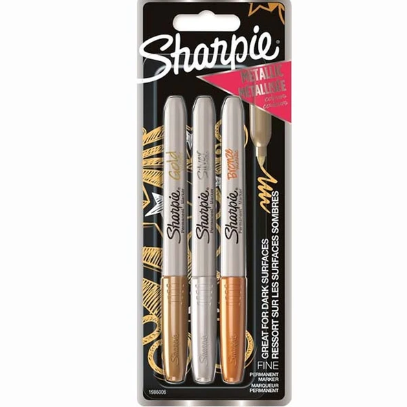 Sharpie Markör Metalik 3 Lü Bl Karışık Renk 1986006 - 2