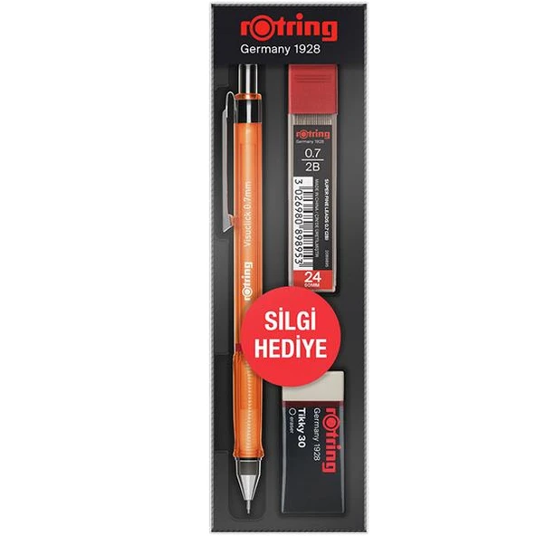 Rotring Okul Seti Visuclick Versatil/Min Silgi 0.7 MM Turuncu RO-VK07 - 2