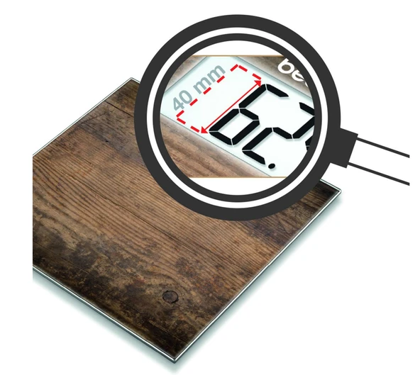 Beurer GS 203 Ahşap Görünümlü Dijital Cam Baskül - Resim 2