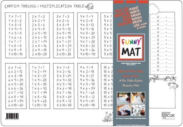 Funny Mat - Çarpım Tablosu 33,5x48cm - Resim 2