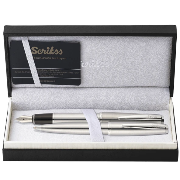 Scrikss Takım Kalem Dolma+Tükenmez Krom 78M ürün görseli 1