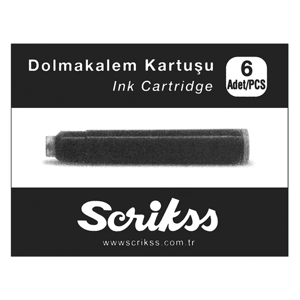 Scrikss Dolma Kalem Kartuşu (6 LI) Siyah