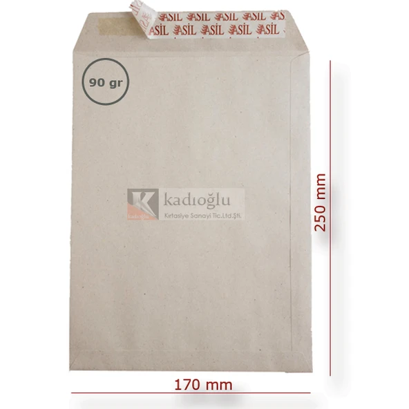 Asil Doğan Torba Zarf İmt Kraft Silikonlu 17x25 90 GR (250 lü)