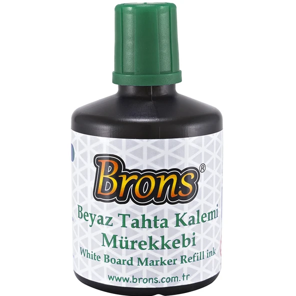 Brons Tahta Kalem Mürekkebi 100 CC Yeşil BR-355-6-LI-PKT