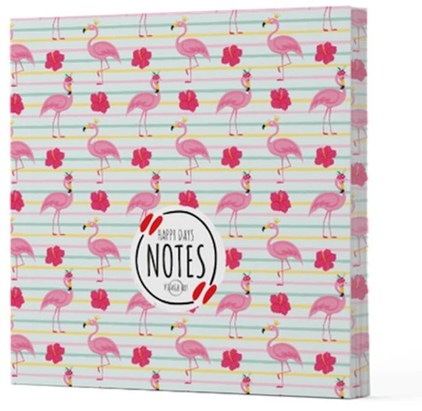 Flamingo 2 - Çizgisiz Yan Boyamalı Defter