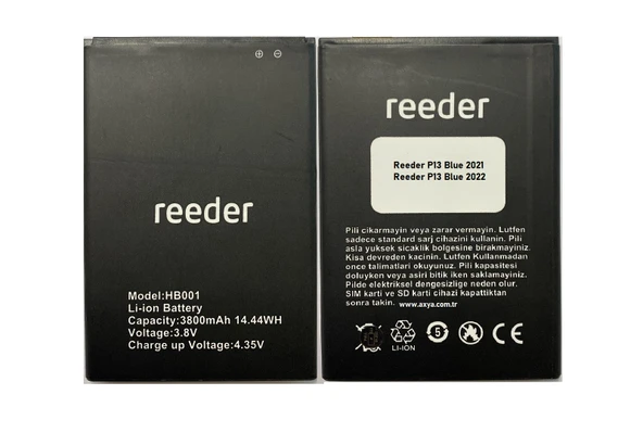 Reeder P13 Blue 2021 2022 Batarya Pil Hb001 ürün görseli