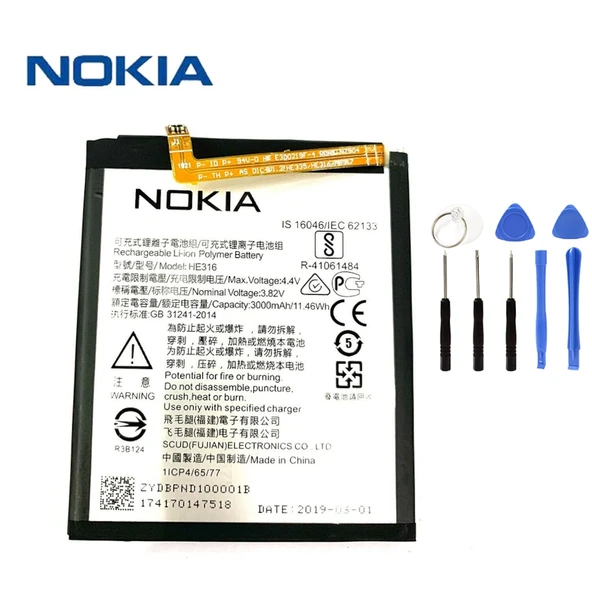 Nokia 6 Pil Batarya Ta-1021/1033 ve Tamir Seti He316 ürün görseli