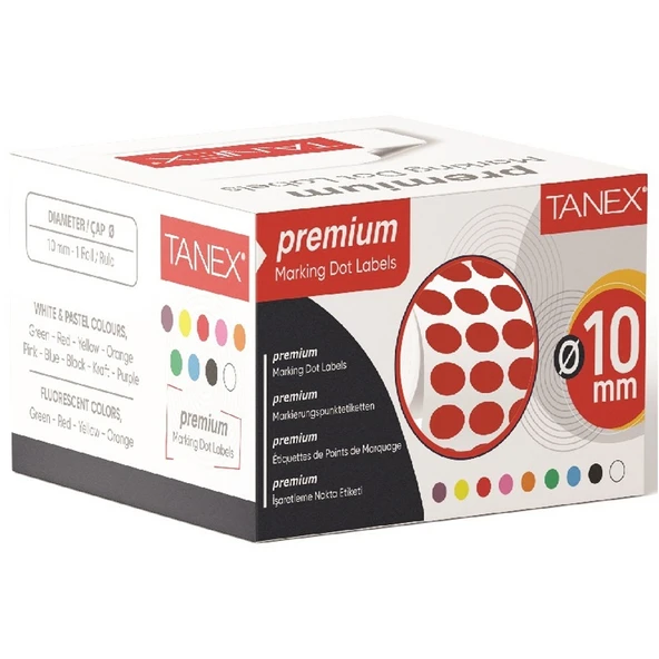 Tanex Nokta Etiket 10 MM 5000 Li Kırmızı Tekli Kutu ürün görseli