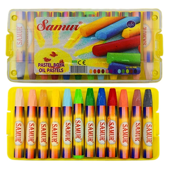 Samur Plastik Kutulu Pastel Boya 12 Renk