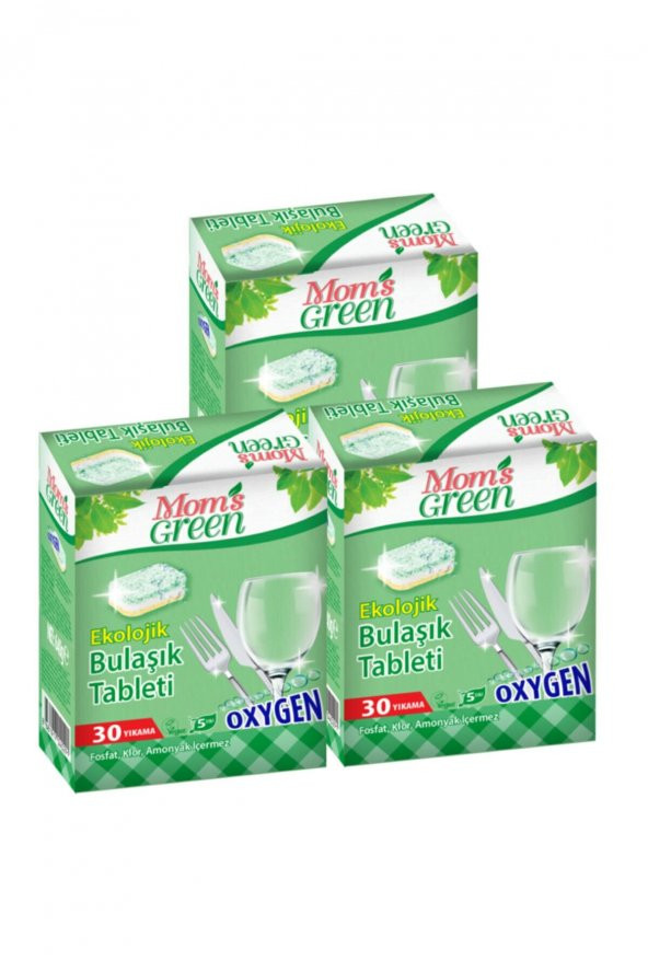 Mom's Green 3'lü Set Ekolojik Bulaşık Makinası Tableti 90 Tablet - 1