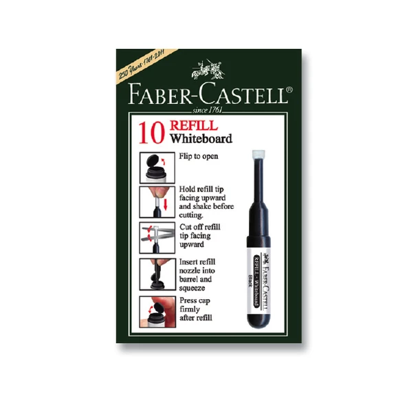 Faber-Castell Tahta Kalem Mürekkebi (10 lu ) W20 Kırmızı 25 43 21