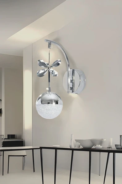 Luna Lighting Clasy Model Krom Kaplama Salon Mutfak Oturma Yatak Odası Duvar Şık Modern Led Aplik