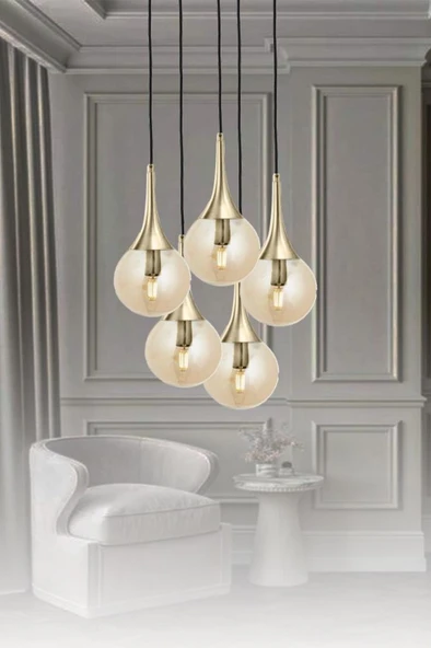 Eray Aydınlatma ERY 3729-28-05 5 li Eskitme Sarkıt Avize ürün görseli 1