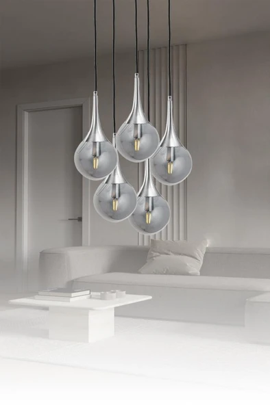 Eray Aydınlatma ERY 3729-28-05 5 li Krom Sarkıt Avize ürün görseli 1