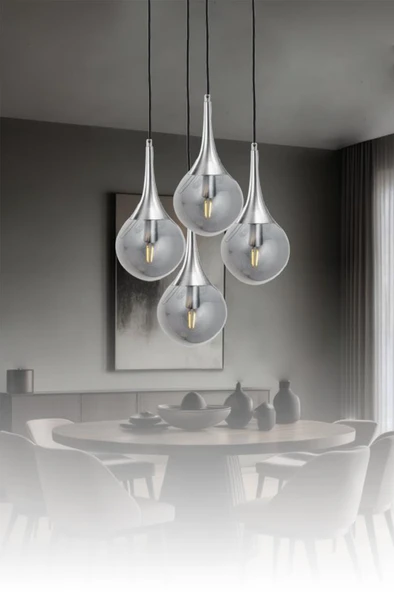 Eray Aydınlatma ERY 3729-28-04 4 lü Krom Sarkıt Avize ürün görseli 1