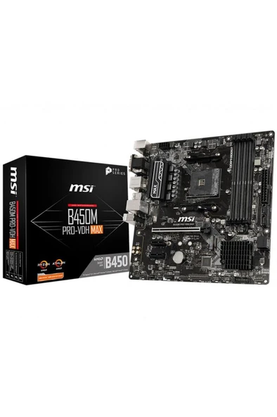 MSI B450M PRO-VDH Max AMD AM4 DDR4 Micro ATX Anakart Outlet