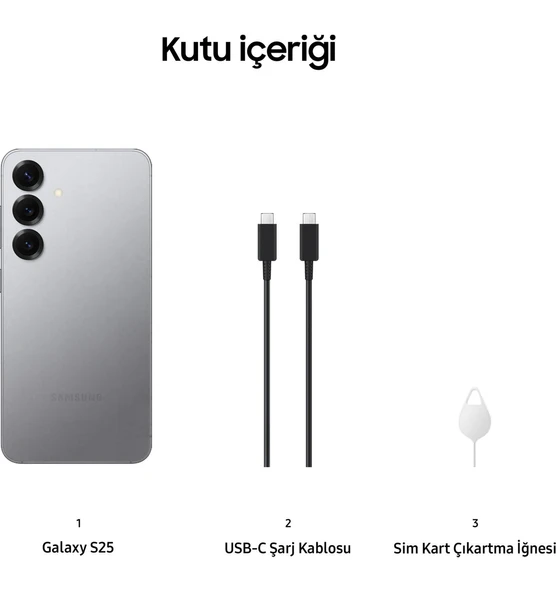 Galaxy S25 Plus 512 12 GB Ram 5G  (Samsung Türkiye Garantili) Gümüş  Silver Shadow - 2