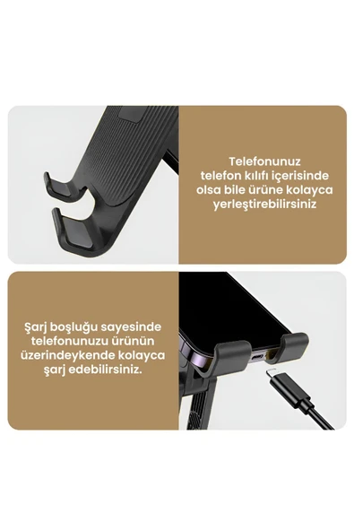 Farway Masa Üstü Tablet ve Telefon Tutucu Stand 3 Kademeli 360 Derece Döndürülebilir - 6