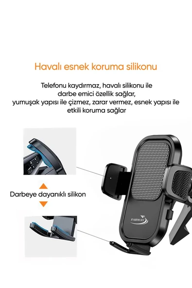 Farway Araç İçi Kancalı Telefon Tutucu Havalandırma Peteği İçin - 3