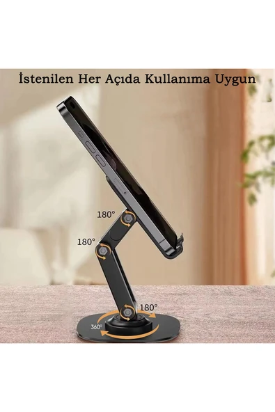 Farway Masa Üstü Tablet ve Telefon Tutucu Stand 3 Kademeli 360 Derece Döndürülebilir - 4