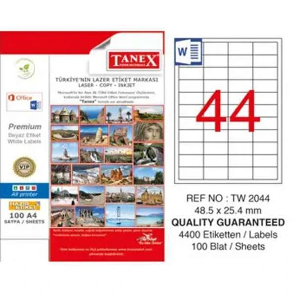 Tanex Lazer Etiket TW-2044 48,5x25,4 mm
