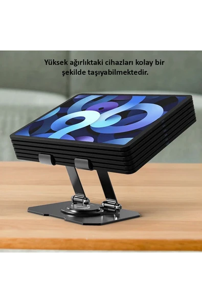 Farway Masa Üstü Metal Tablet Ve Telefon Tutucu Stand 2 Kademeli 360 Derece Döndürülebilir - 3