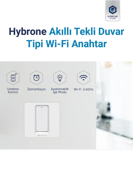 Hybrone Duvar Tipi Tekli Akıllı Anahtar - 2