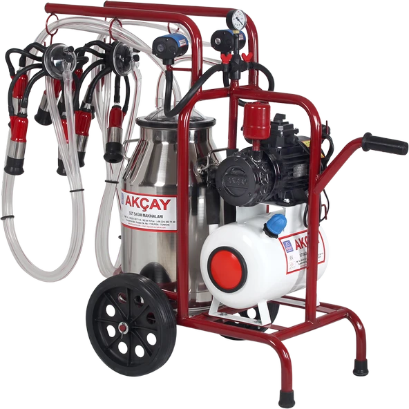 Çift Sağım Kuru Sistem 40 LT Krom Güğümlü Süt Sağım Makinesi