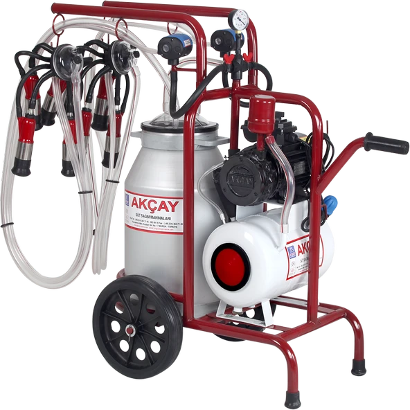 Çift Sağım Yağlı Sistem 40 LT Alüminyum Güğümlü Süt Sağım Makinesi