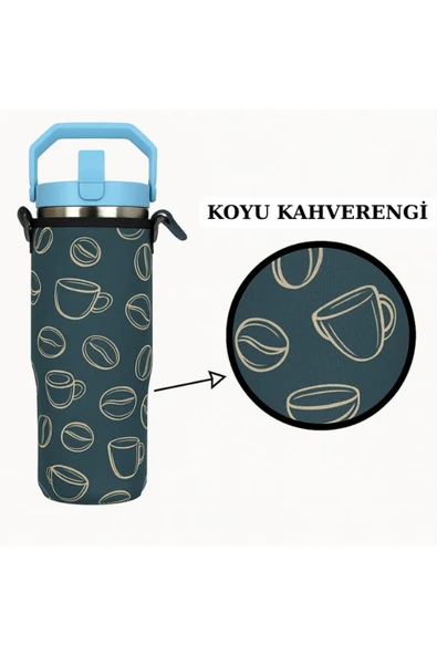 Iceflow Flip Straw 0.88 Lt. ile Uyumlu Omuz Askılı Termos Kılıfı - 10