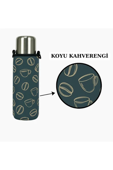 Klasik Kulpsuz 1.0 Lt. ile Uyumlu Omuz Askılı Termos Kılıfı - 9