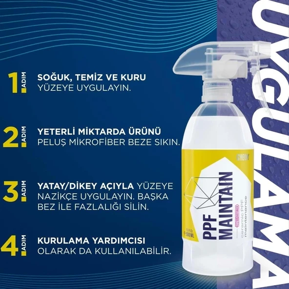 GYEON Q²M P*P*F Maintain REDEFINED P*P*F Folyo Bakım Ve Koruma Cilası - 500 ml -Seramik Sprey Wax - 3