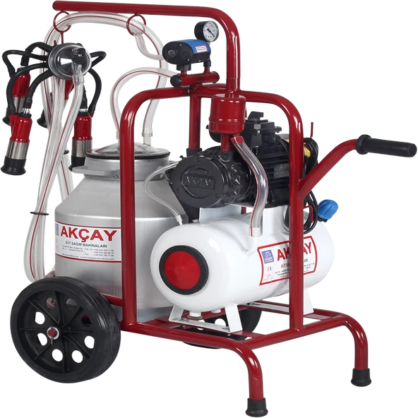 Tek Sağım Yağlı Sistem 30 LT Alüminyum Güğümlü Süt Sağım Makinesi