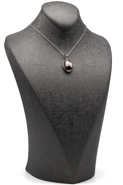 Endonezya Akik Doğal Taş 925 Ayar Gümüş Kolye - 2