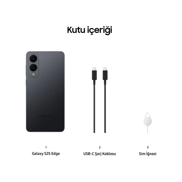 Samsung Galaxy S25 Edge 512 GB (Samsung Türkiye Garantili) Siyah 512 GB - 3